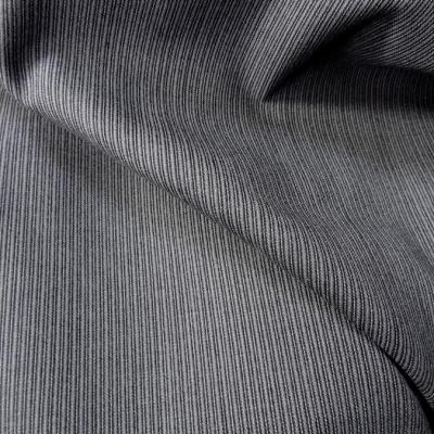 Drap de laine noir gris raye 1 