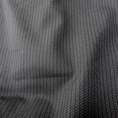 Drap de laine rayures noir anthracite 1 