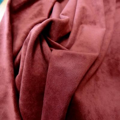 Tissu imitation daim rouge carmin 1 